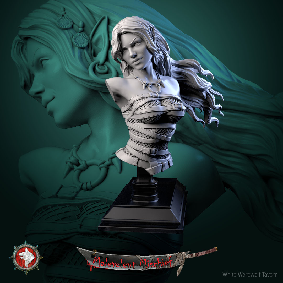 Alberta the Soulflayer bust pre-supported